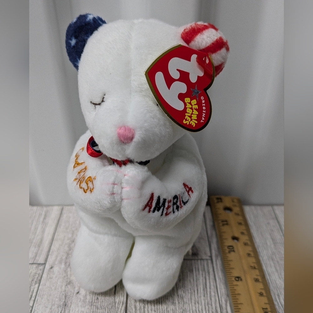 Ty American Blessing Plush Bear with Patriotic Colors